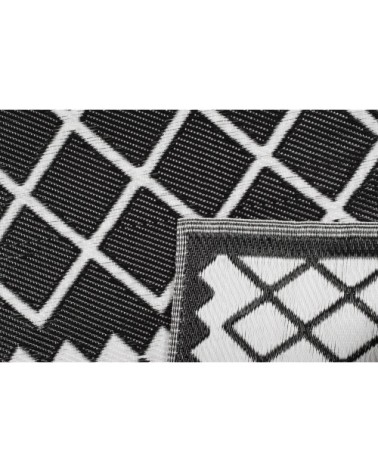 Tapis extérieur motif géométrique noir 150x220