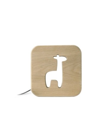 Lampe à poser veilleuse en bois girafe