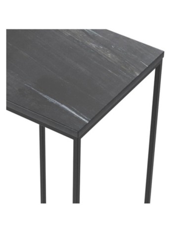 Sellette noire en marbre et pieds en métal