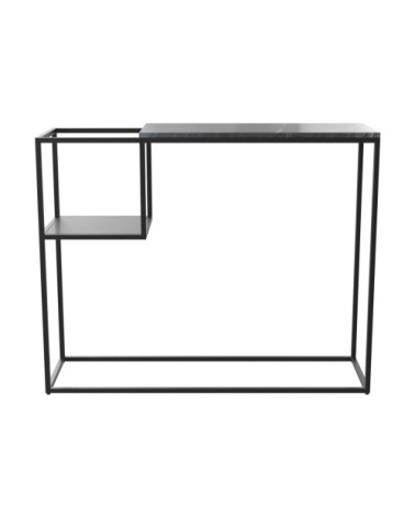 Console noire en marbre et pieds en métal