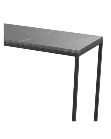 Console noire en marbre et pieds en métal