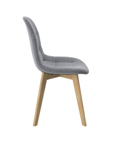 Chaise scandinave gris clair pieds bois d'hêtre (lot de 2)