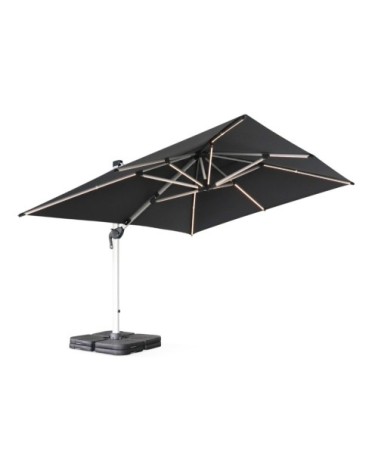 Parasol déporté haut de gamme carré 3x4m - anthracite - toile