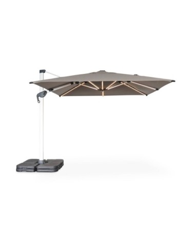 Parasol déporté haut de gamme carré 3x3m -  taupe - toile