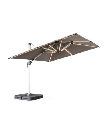 Parasol déporté haut de gamme carré 3x3m -  taupe - toile