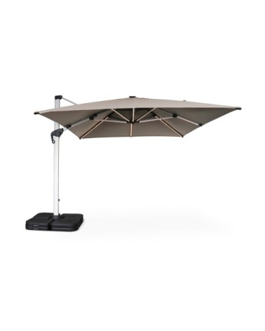 Parasol déporté haut de gamme carré 3x4m - taupe - toile