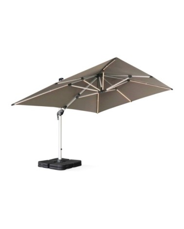 Parasol déporté haut de gamme carré 3x4m - taupe - toile