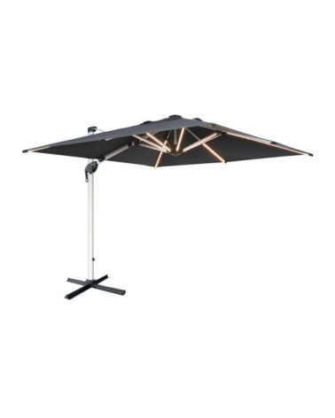 Parasol déporté haut de gamme carré 3x3m - anthracite - toile