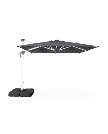 Parasol déporté haut de gamme carré 3x3m - anthracite - toile