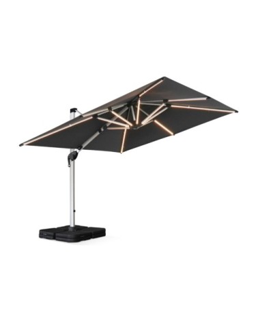 Parasol déporté haut de gamme carré 3x3m - anthracite - toile