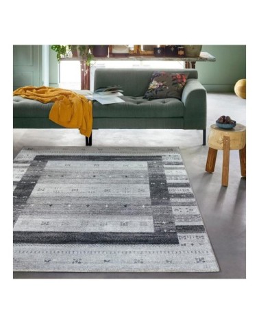 Tapis ethnique berbère en polypropylène gris 133x200