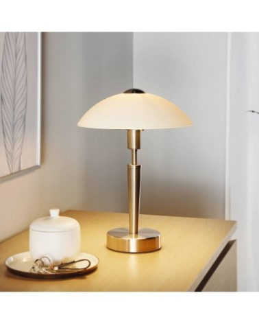 Lampe en métal argenté