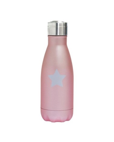 Bouteille star isotherme 260 ml rose etoile grise