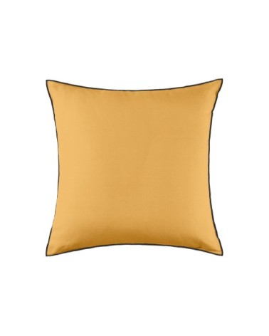Housse de coussin en lin jaune 50x50 cm