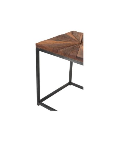 Lot de 2 tables basses carrées en bois et métal