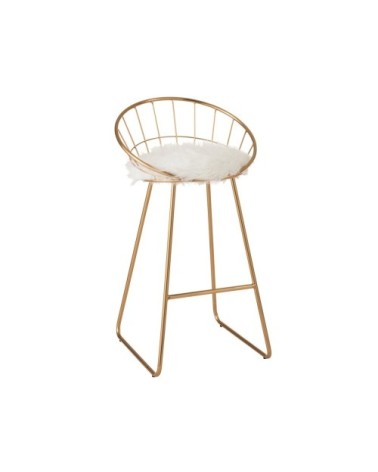 Chaise de bar design en métal doré
