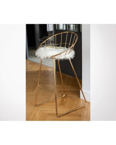 Chaise de bar design en métal doré