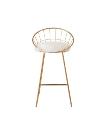 Chaise de bar design en métal doré