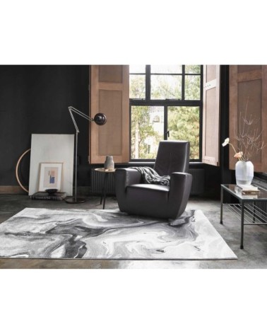 Tapis motif marbre nuances de gris pour salon, chambre 290x200