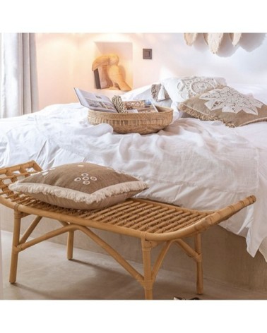 Banc moderne 120cm en rotin naturel