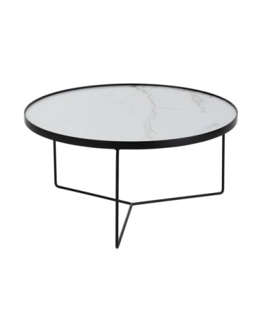 Table basse ronde effet marbre