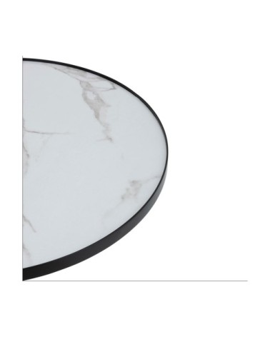 Table basse ronde effet marbre