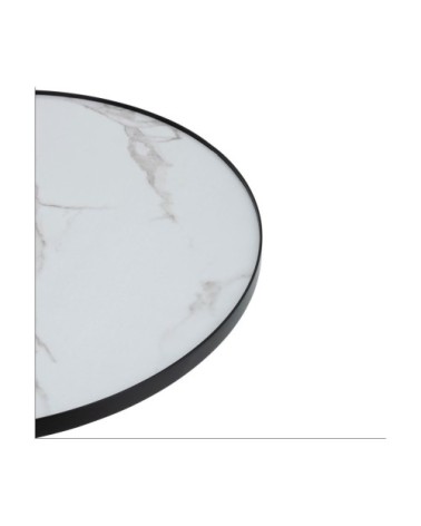 Table basse ronde effet marbre