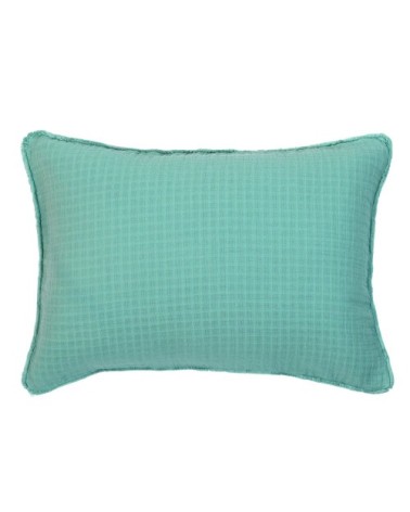 Housse de coussin gaze de coton bleu minéral 50X70 CM