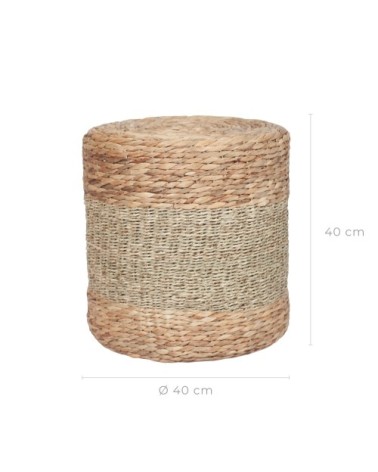 Pouf rond en fibre naturelle D40 cm