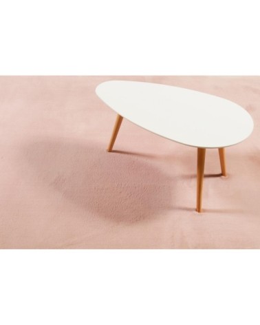 Tapis uni design en polyester rose 120x170