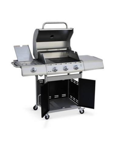 Barbecue gaz en inox noir 14kw