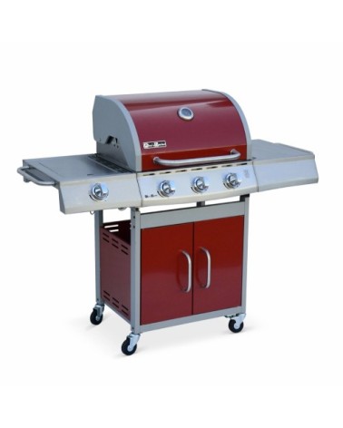 Barbecue gaz en inox rouge 14kw