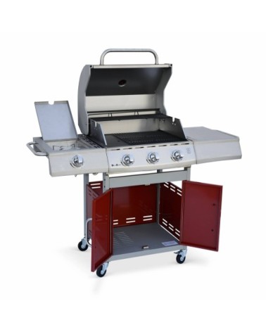 Barbecue gaz en inox rouge 14kw