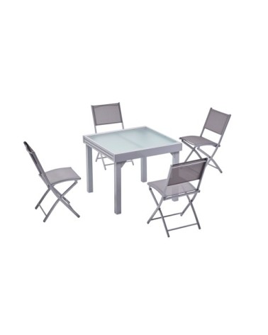 Table de jardin extensible 8 places et 4 chaises