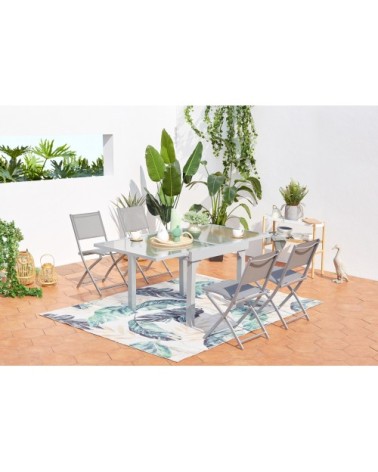 Table de jardin extensible 8 places et 4 chaises