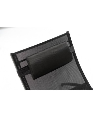 Transat ajustable et empilable avec pieds en acier noir