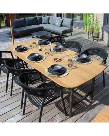 Lot de 2 fauteuils en cordelette noire