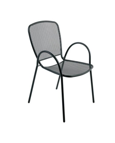 Fauteuil de jardin empilable en acier noir