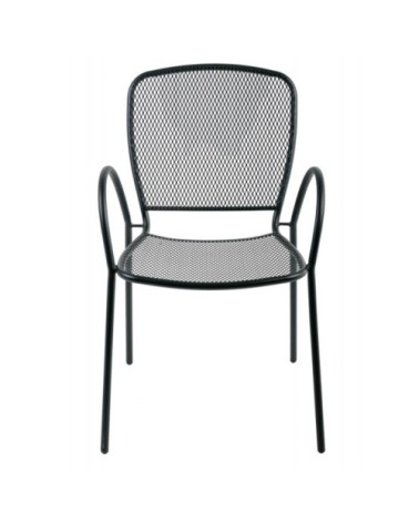 Fauteuil de jardin empilable en acier noir