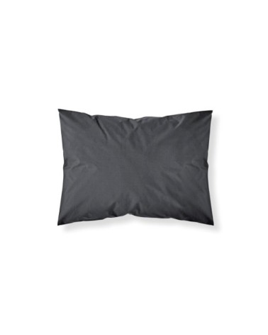 Taie d'oreiller uni en coton noir 50x70 cm