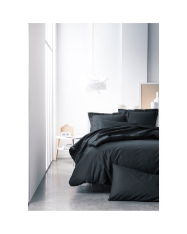 Taie d'oreiller uni en coton noir 50x70 cm
