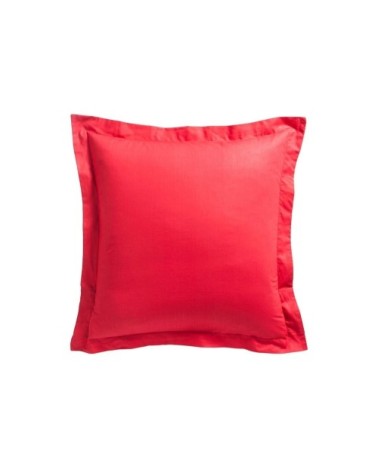 Taie d'oreiller uni en coton rouge 75x75 cm