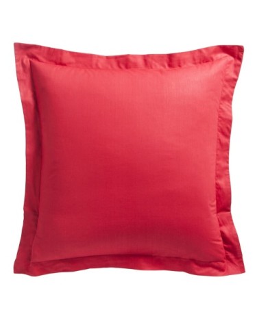 Taie d'oreiller uni en coton rouge 75x75 cm