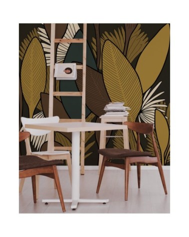 Papier peint panoramique végétal v2 255 x 250  brun