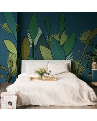 Papier peint panoramique végétal 425 x 250  vert