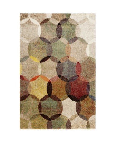 Tapis motif cercle vintage tons chauds 200x133