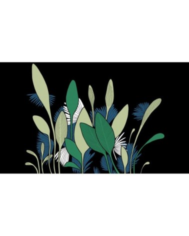 Papier peint panoramique végétal 425 x 250  bleu