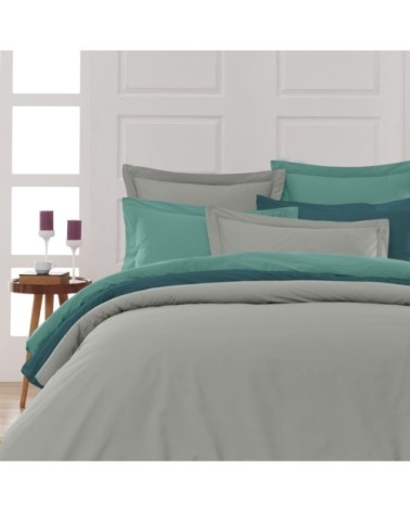 Drap housse en percale de coton Gris Perle 160x200 cm