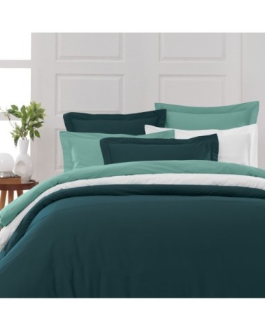 Drap housse en percale de coton Petrol 140x200 cm