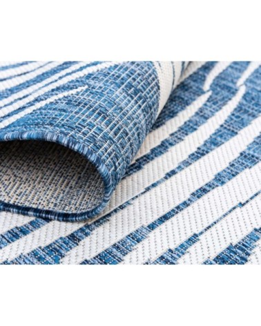 Tapis intérieur extérieur bleu au motif palmier 160x230